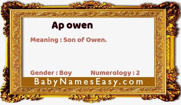 Ap owen name meaning